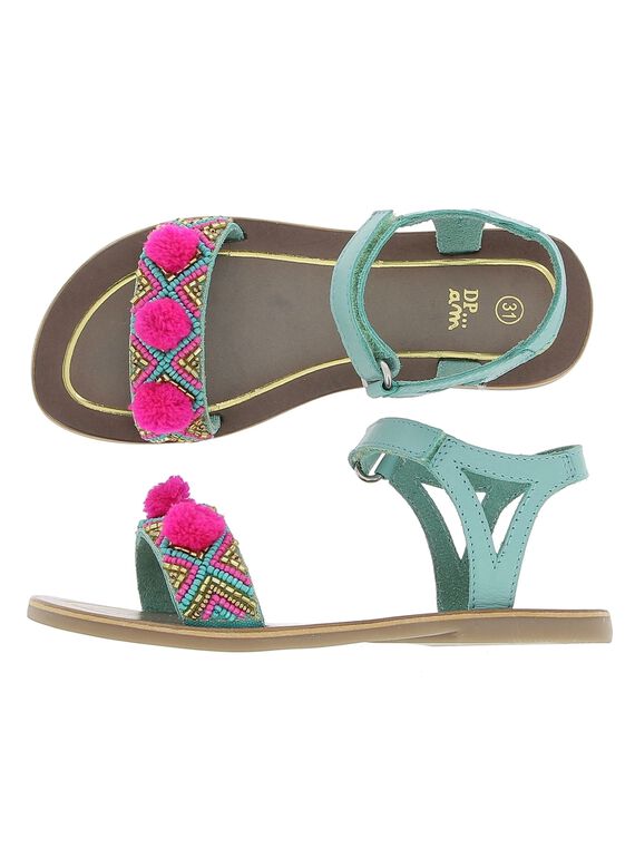 Sandale en cuir fille CFSANDPOM / 18SK35WHD0E202