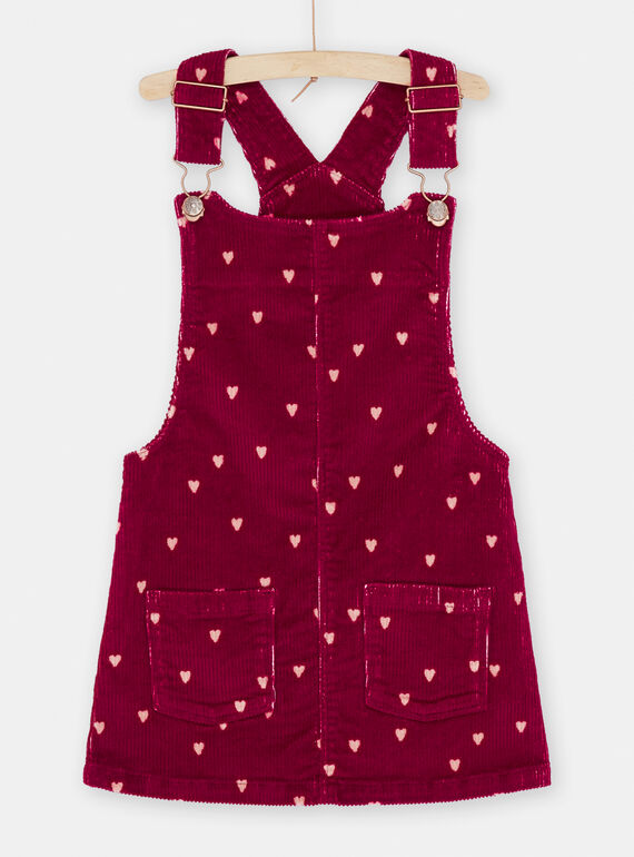 Robe salopette prune à imprimé cœur SACOUROB2 / 23W901L1ROB709