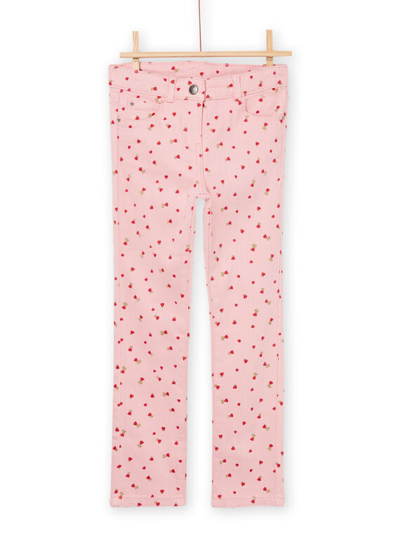 Pantalon en toile à imprimé rose PAJOPANT1 / 22W901B2PAND319