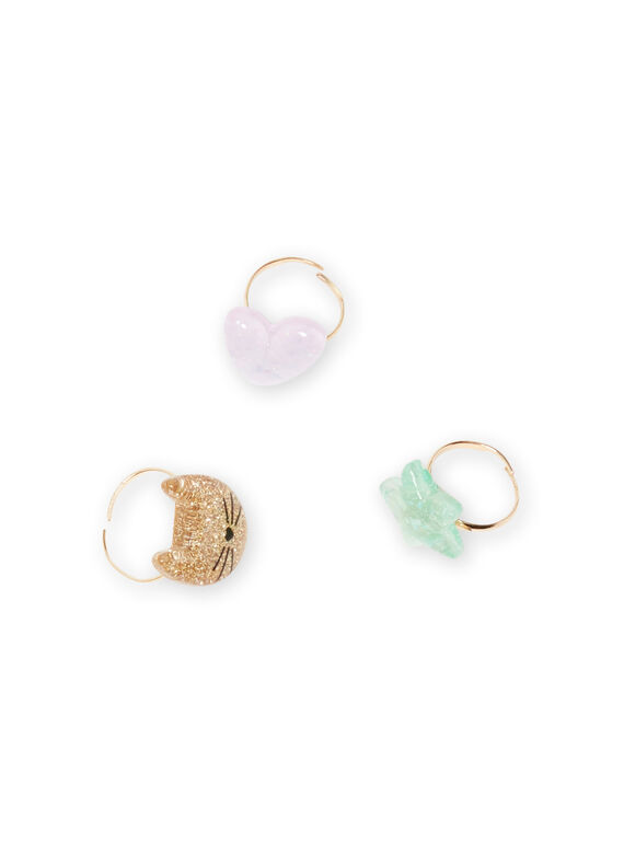 Lot de 3 bagues à paillettes assorties enfant fille MYAPLARING / 21WI01T1BAG955