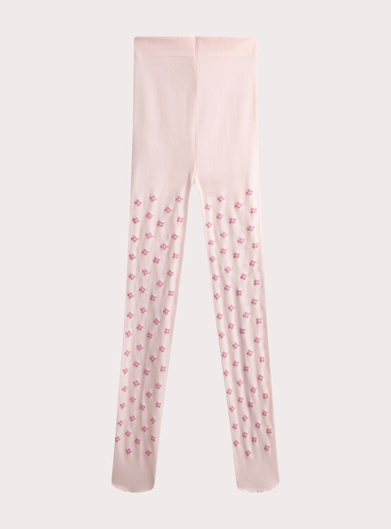 Collant fin rose à motif pour fille  WYAJOSCOL2 / 25SI01I3COLD310
