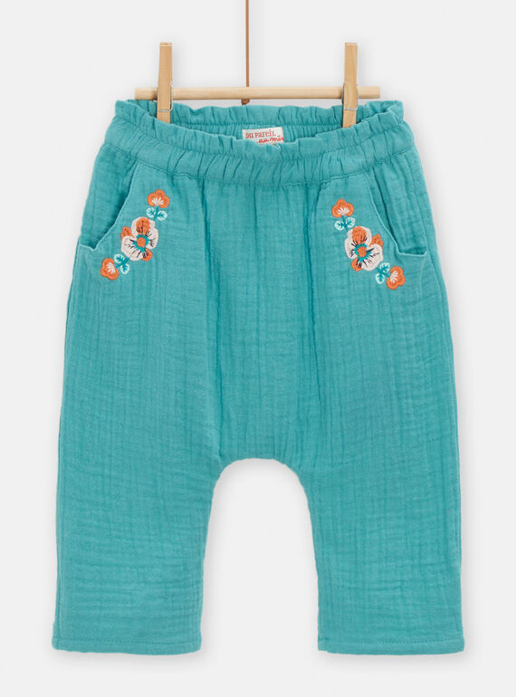 Pantalon émeraude pour bébé fille TICOPAN / 24SG09N1PAN215