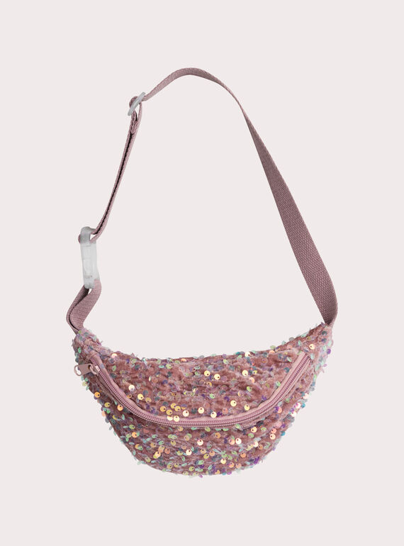 Sac banane à sequins roses pour fille XYAJOBAG / 25WI01I2BES952
