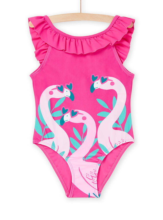 Maillot de bain 1 pièce groseille à imprimé flamants roses RYAMER4 / 23SI01R3MAID307