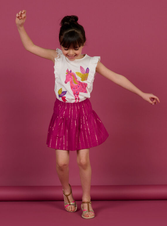 Jupe réversible rose enfant fille NAFLAJUP1 / 22S901R1JUP302