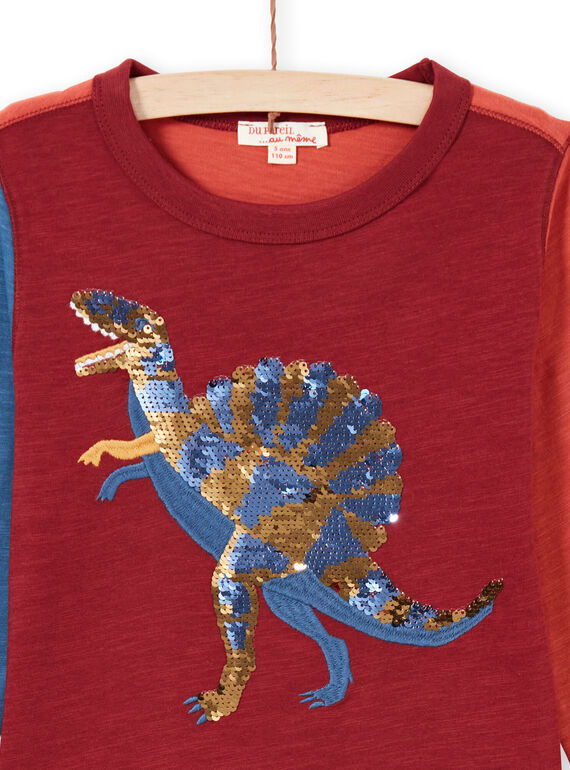 T-shirt rouge et bleu marine enfant garçon MOPATEE3 / 21W902H1TML719