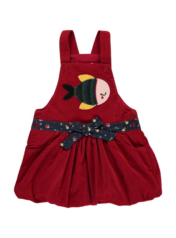 Robe à bretelles en velours bébé fille DINAUROB3 / 18WG09G4ROB511