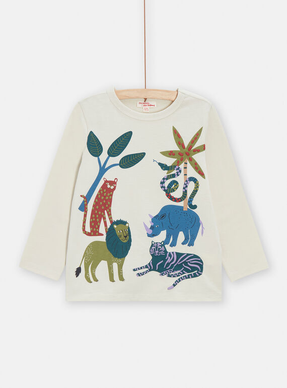 T-shirt écru animation jungle pour garçon VODATEE3 / 24W90222TML810