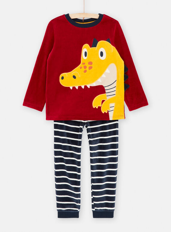 Pyjama bleu et bordeaux à motif dinosaure garçon SEGOPYJDIN / 23WH1245PYJF508