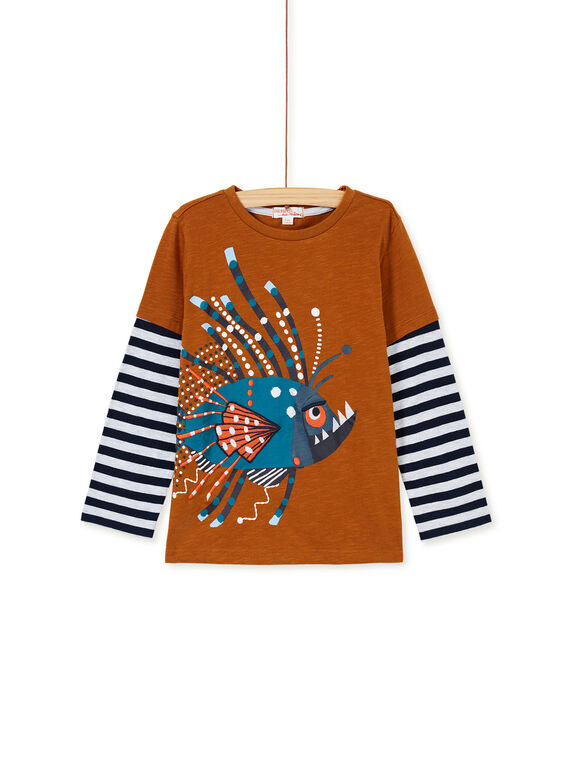 Tee-shirt deux-en-un camel enfant garçon KOECOTEE2 / 20W902H2TML804