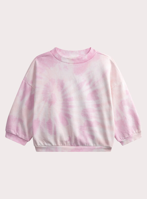 Sweat écru et rose tie & dye 