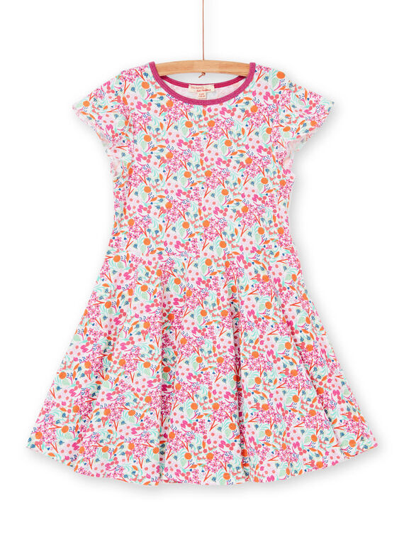 Robe patineuse manches courtes, imprimé fleurie LAVIROB4 / 21S901U4ROB000