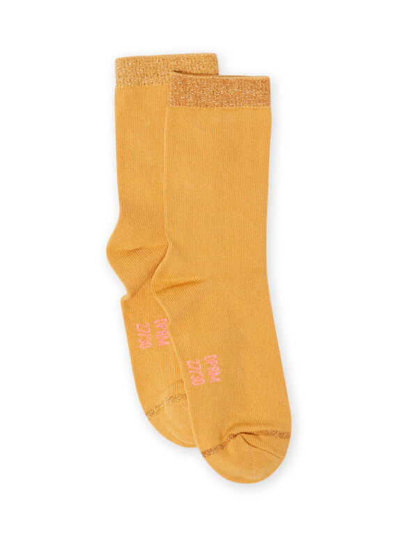 Chaussettes moutarde enfant fille MYAJOCHO1 / 21WI0118SOQB106