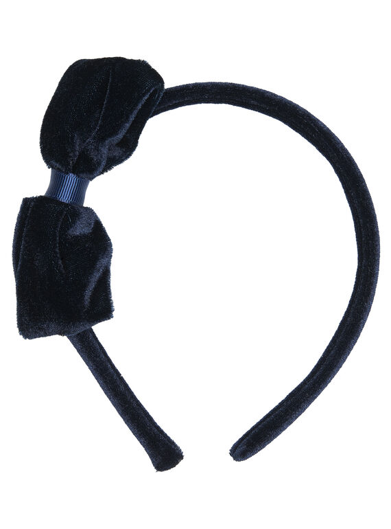 Serre-tête marine avec nœud en velours  GYANOSER1 / 19WI01O1TET070