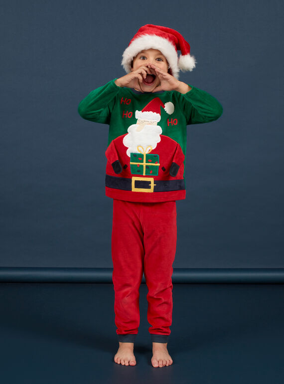 Ensemble pyjama vert à animation Père Noël enfant garçon MEGOPYJNOPER / 21WH12F2PYJG614