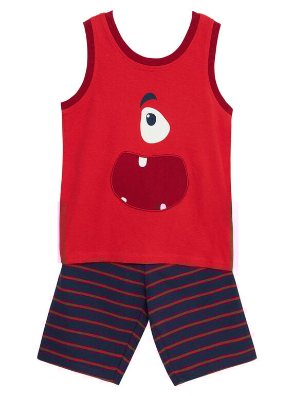 Pyjama court manches débardeurs enfant garçon rouge JEGOPYCMON / 20SH12U7PYJF505