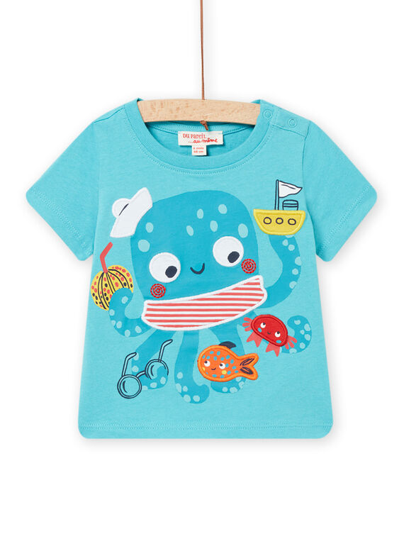 T-shirt manches courtes bleu caraïbes bébé garçon NUFICTI3 / 22SG10U2TMCC242