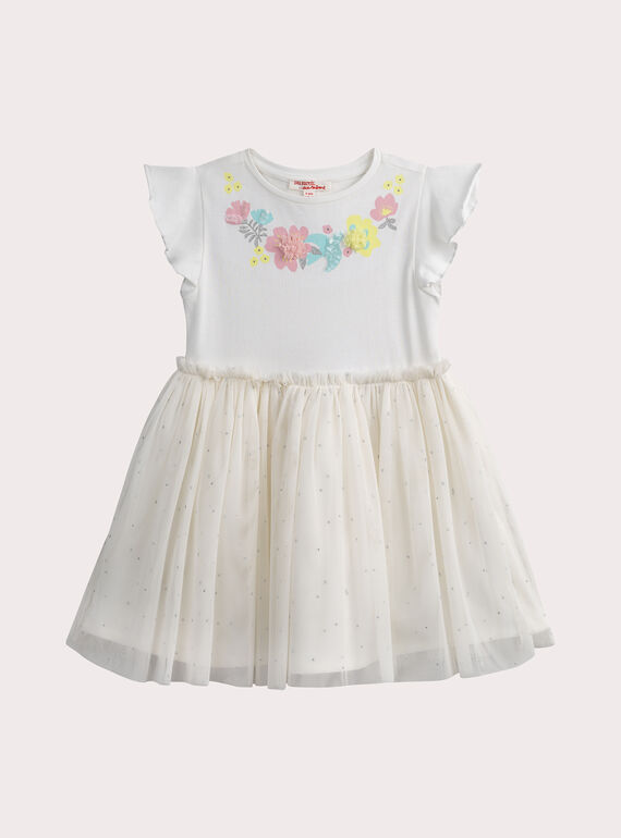 Robe écrue fantaisie bi-matière  WAMAROB2 / 25S90162ROB001