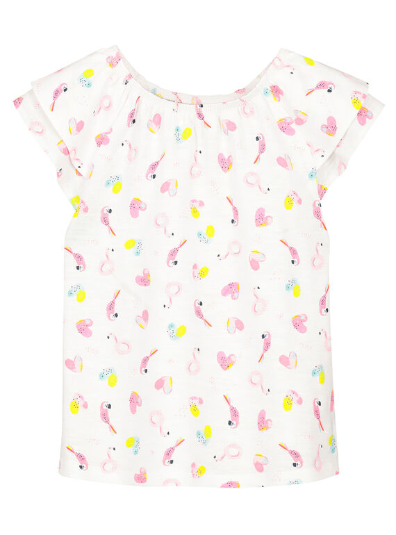 Tee-shirt manches volantées fille FACUTI3 / 19S901N3TMC000