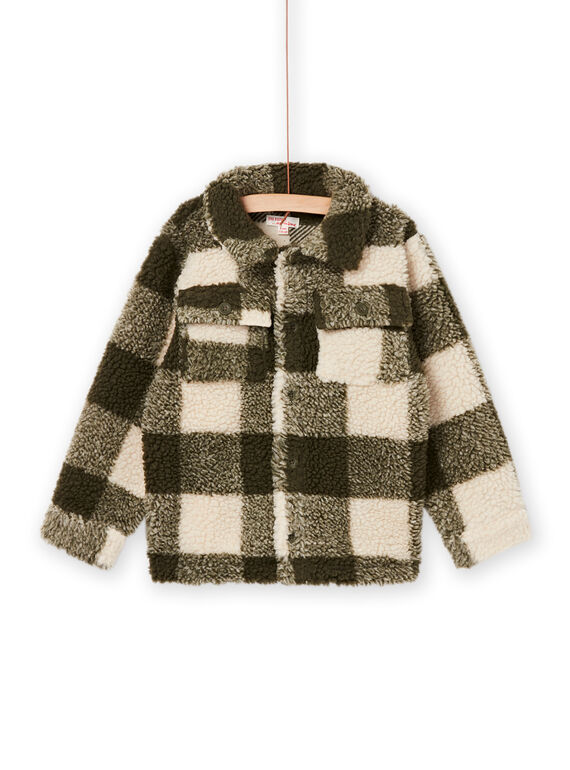 Veste en sherpa à carreaux bicolores PORHUGIL2 / 22W902Q1GIL609