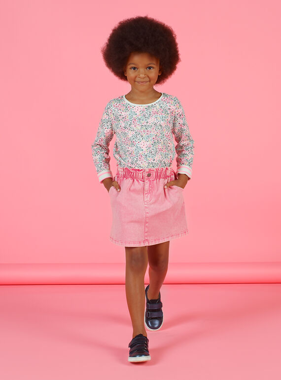 Jupe en jean rose enfant fille MAKAJUP1 / 21W901I1JUPD305