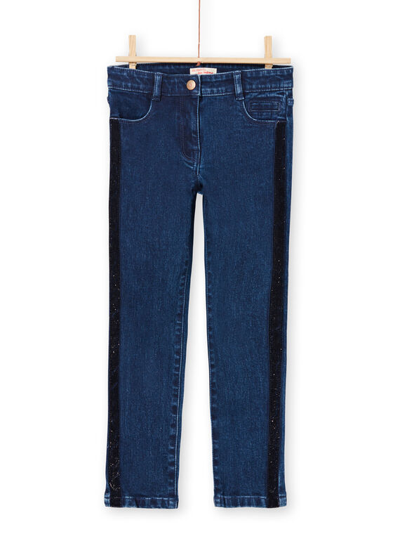 Jean avec bandes à paillettes enfant fille MATUJEAN / 21W901K1JEAP274