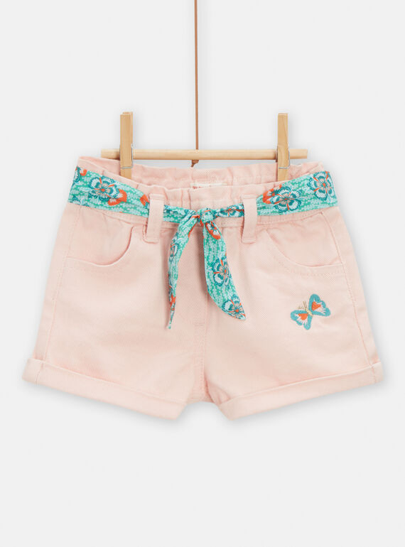 Short en denim rose pour bébé fille TICOSHO / 24SG09N1SHOD329