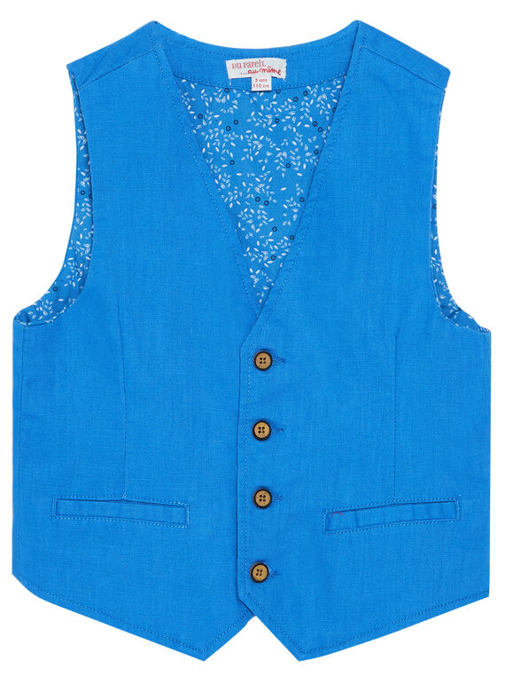 Gilet de costume garçon bleu JOSOGIL / 20S90281GSM201