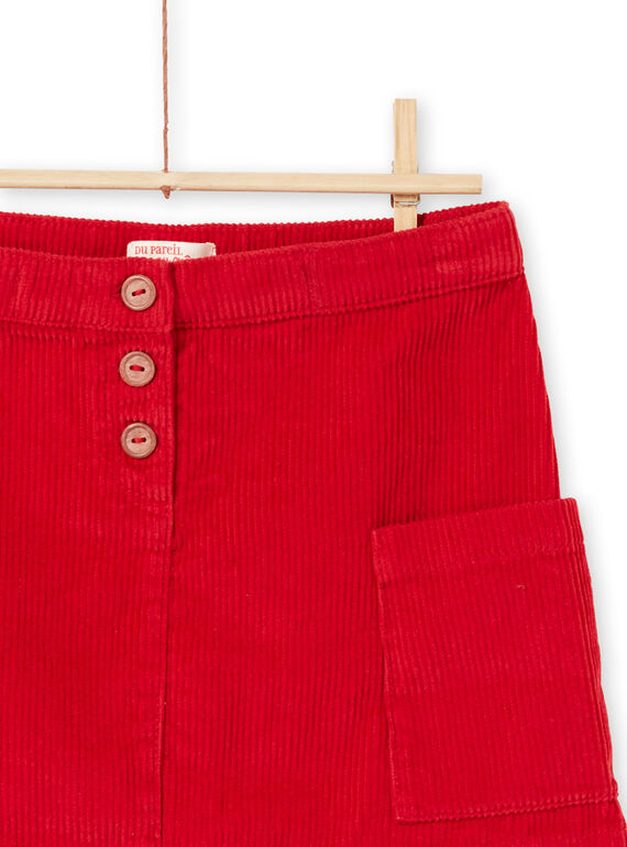 Jupe rouge côtelé enfant fille MACOMJUP1 / 21W901L2JUP408