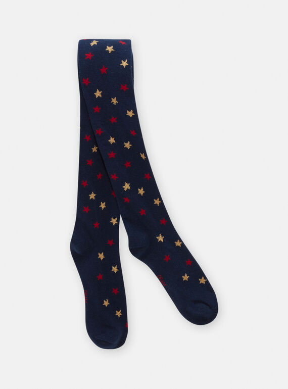 Collant marine à motif étoiles de noël pour fille SYAWAYCOL / 23WI01T1COL070