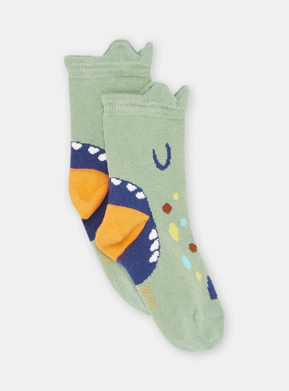 Chaussettes vertes à motif dinosaure bébé garçon SYUVERCHO / 23WI10B6SOQG619