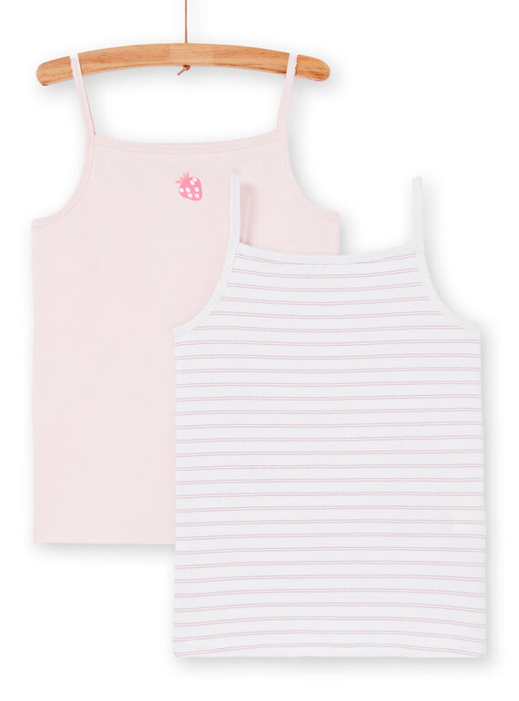 Lot de deux débardeurs à bretelles enfant fille  LEFADELFRU / 21SH1122HLI301