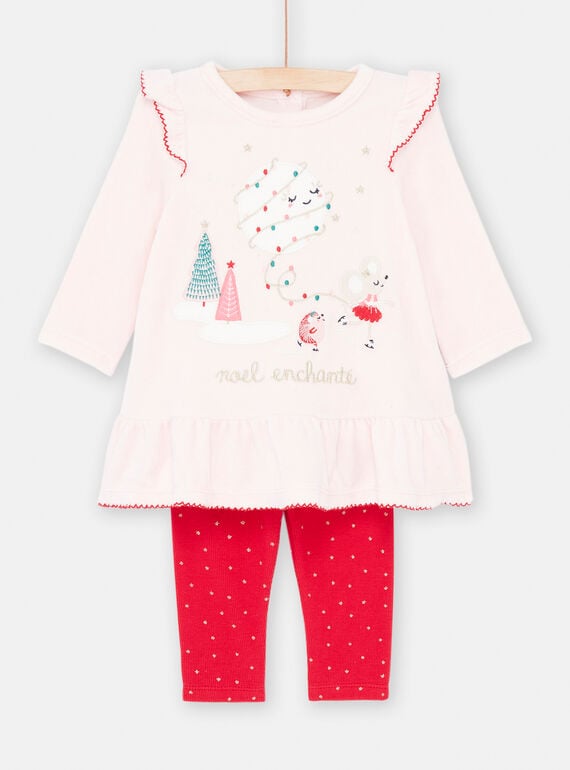 Pyjama NOEL à volant pour bébé fille SEFIPYJNO / 23WH13T1PYJD326