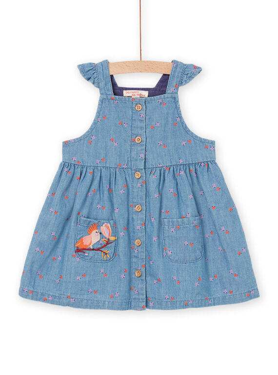 Robe en denim à imprimé fleuri RISUNROB1 / 23SG09K2ROBP274