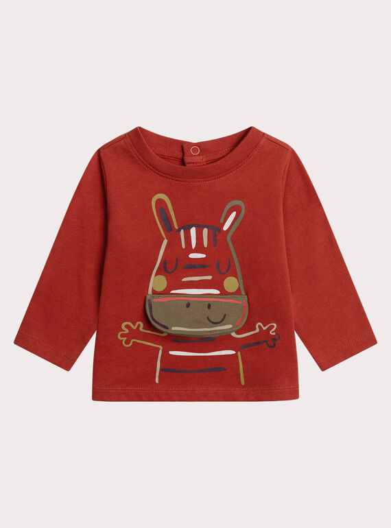 T-shirt zèbre rouge pour bébé garçon XUJATEE2 / 25WG10M1TMLF522