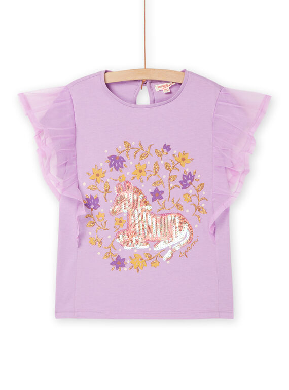 T-shirt lavande à animation zèbre RASOTI / 23S90121TMC326