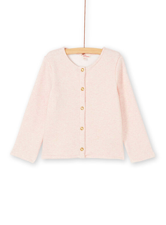 Cardigan rose chiné fourré et à paillette doré KAJOCARM3 / 20W90154D3CD314