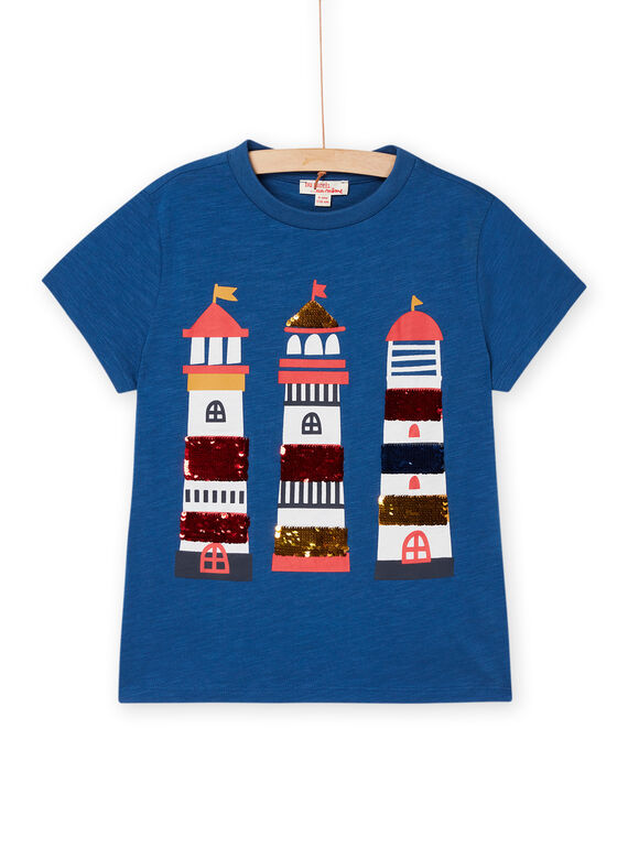 T-shirt bleu à animation phares ROBLETI / 23S90231TMCC204