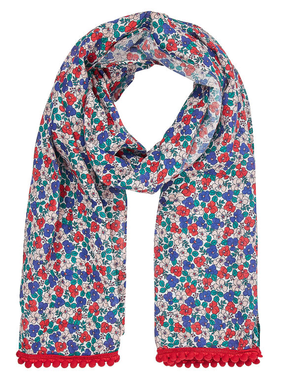 Foulard enfant fille avec motifs + pompoms  JYAJAFOUL / 20SI01B1FOU001