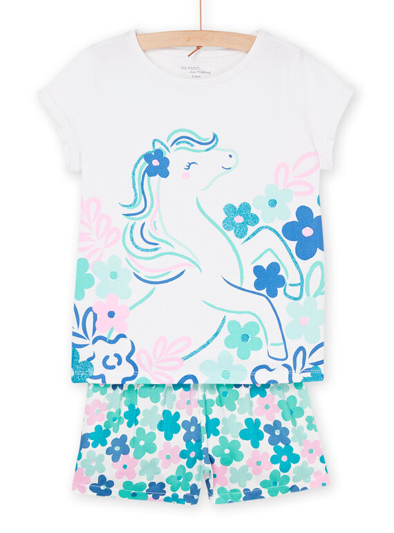 Pyjama blanc à motif cheval et imprimé fleuri REFAPYJORS / 23SH11H4PYJ000