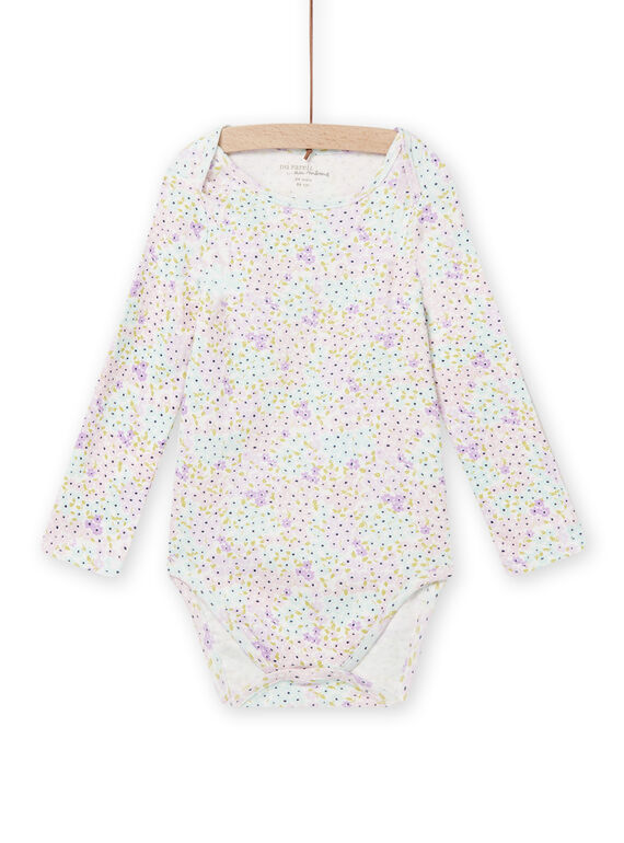 Body écru imprimé fleuri bébé fille NEFIBODFLE / 22SH13I1BDL001