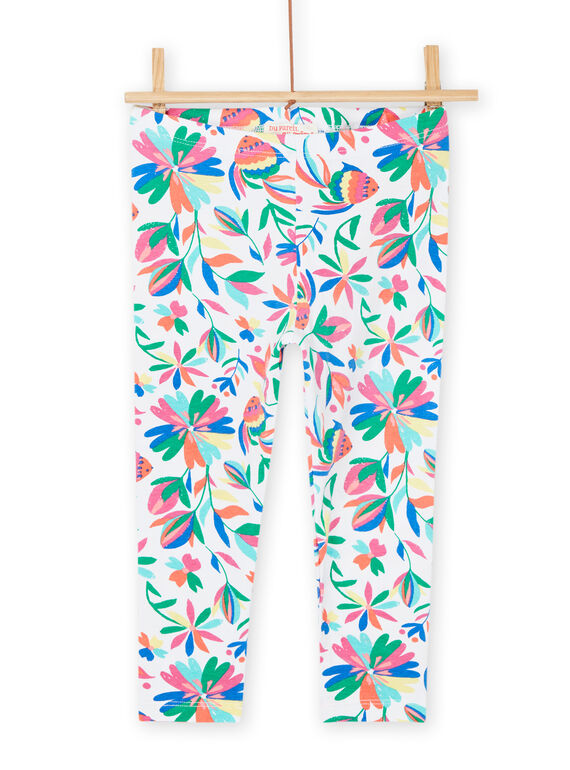 Legging blanc à imprimé fleurs RYAPOPLEG / 23SI01X1CAL000