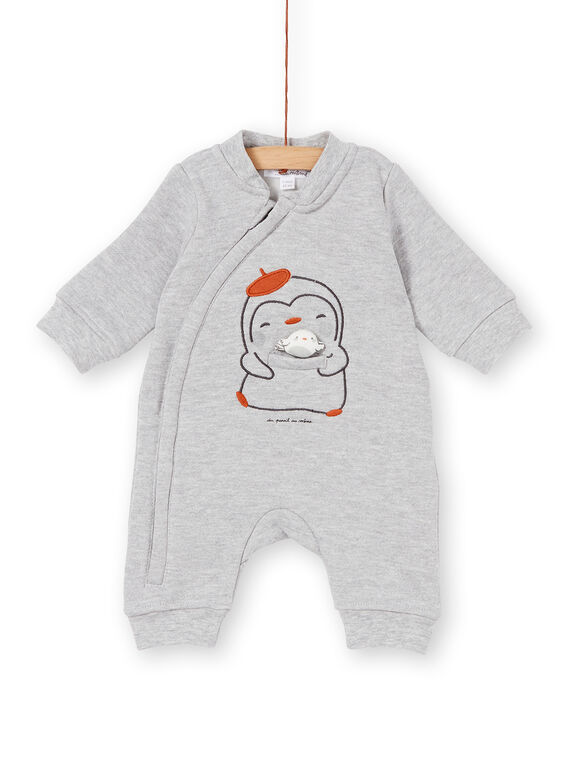 Combinaison à col teddy gris chiné KOU2COM / 20WF0521CBLJ906