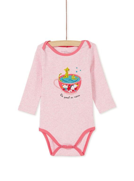 Body manches longues layette fille motif panthère KEFIBODTAS / 20WH1394BDLD314
