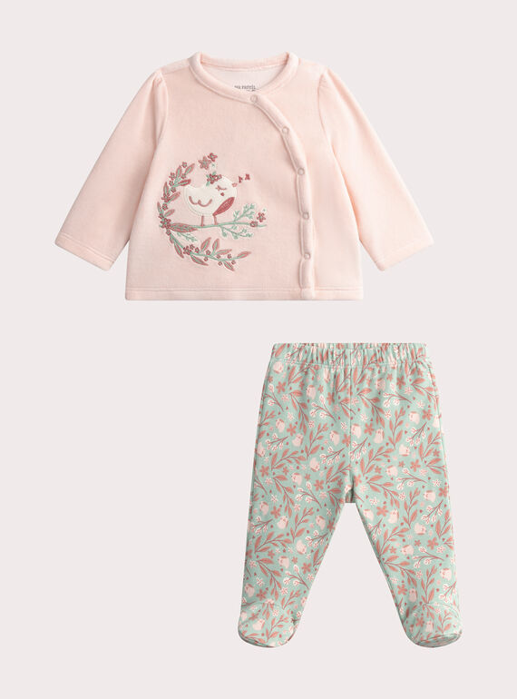 Pyjama rose pour bébé fille WEFIPYJOIS / 25SH1391PYJD303