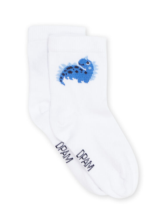 Chaussettes blanches à motif dinosaure RYUJOCHO3 / 23SI1076SOQ000