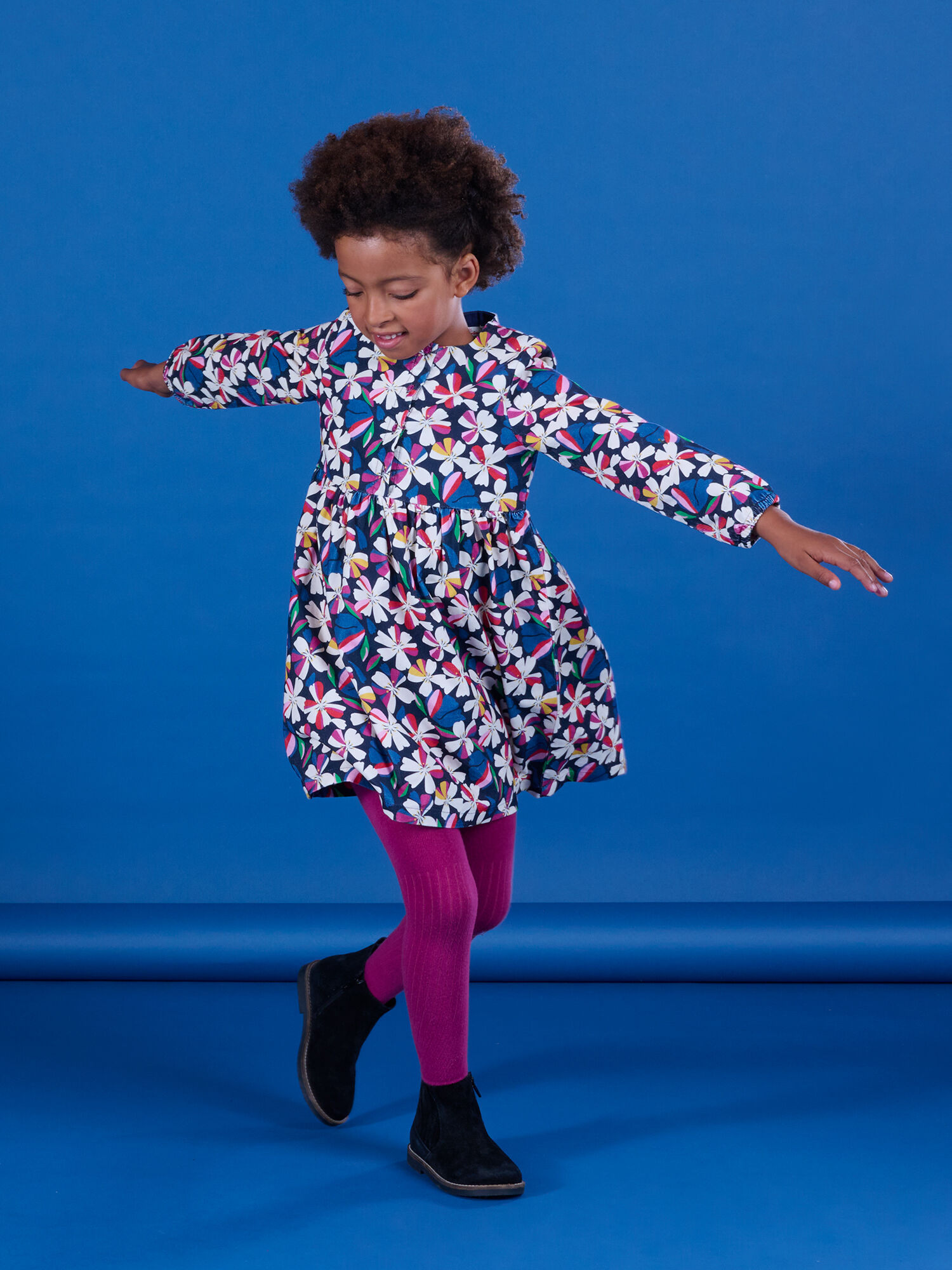 Robe en velours imprim fleuri