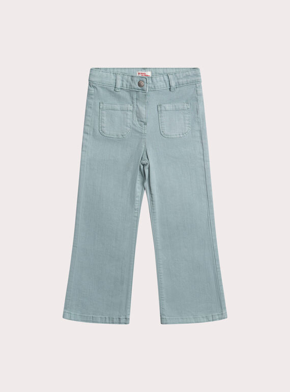 Pantalon bleu évasé en twill  XACOPANT1 / 25W901O3PANG610