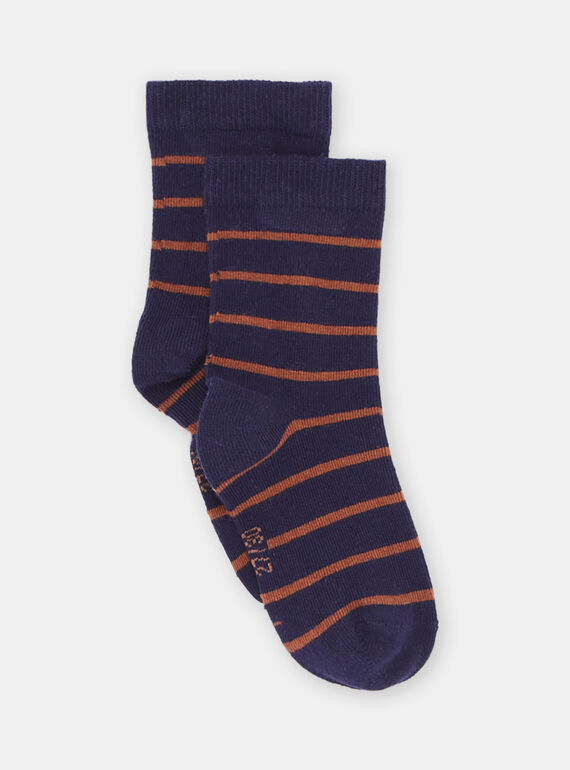 Chaussettes canelle à imprimé à rayures garçon SYOJOCHOR2 / 23WI02BASOQ809