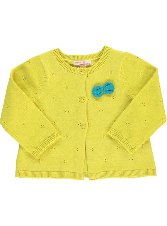 Gilet en maille bébé fille CIJOGIL6A / 18SG09R7CAR106